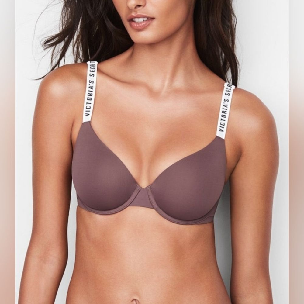 Victoria's Secret Mauve T-Shirt Lightly Lined Demi Bra (34C)